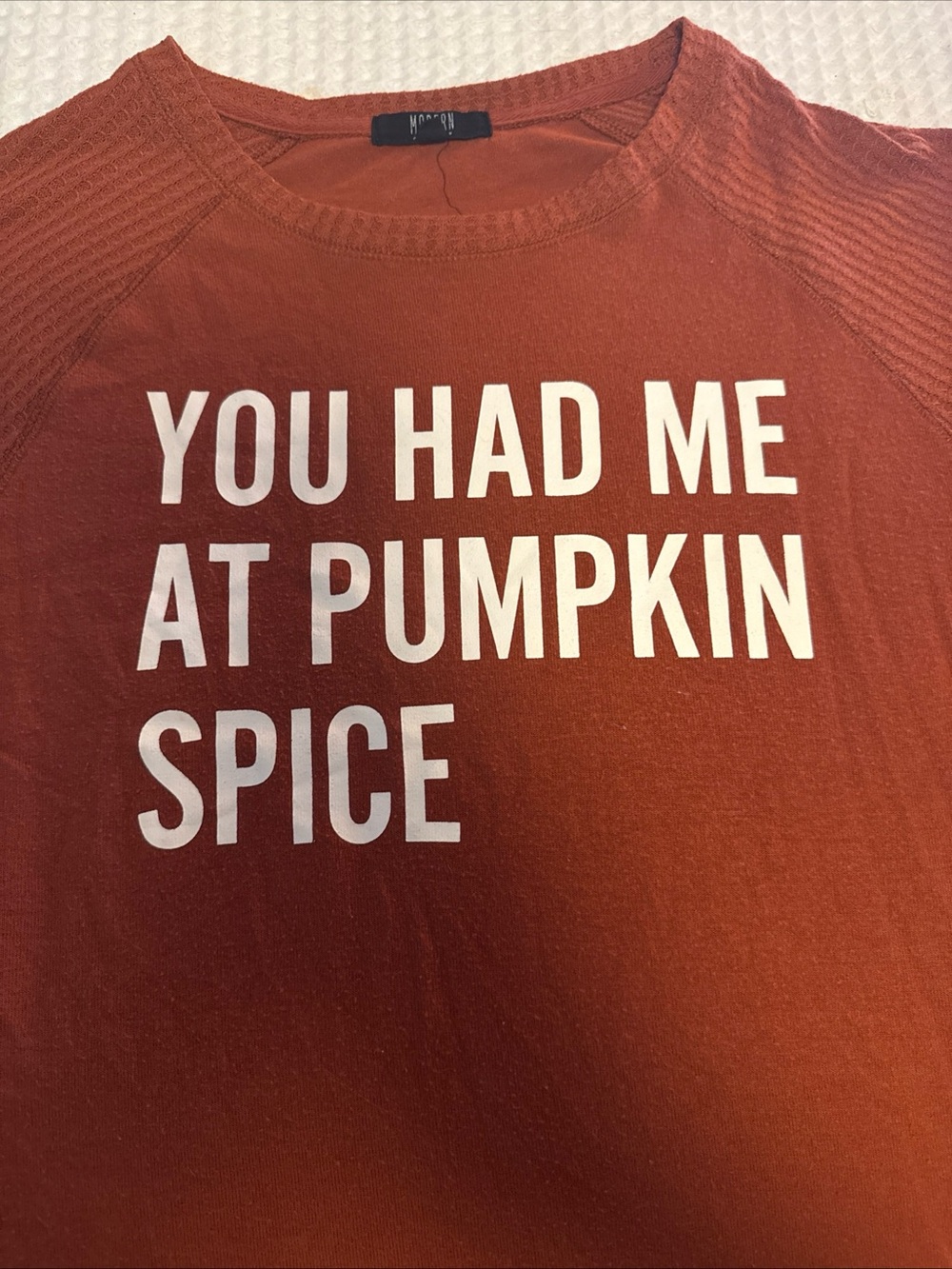 You Had Me At Pumpkin Spice Graphic Tee - Rust Orange